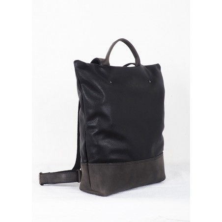 Gray and black leather Backpack Anti-theft · BASIC