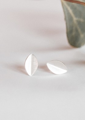 silver button earrings · HEURA