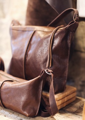 Dark brown leather...