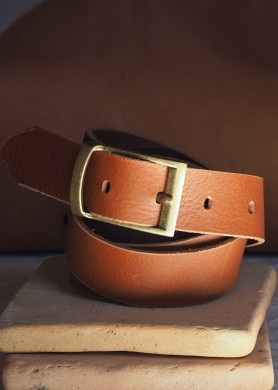 Brown leather belt · UNISEX ·