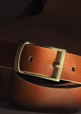 Brown leather belt · UNISEX ·