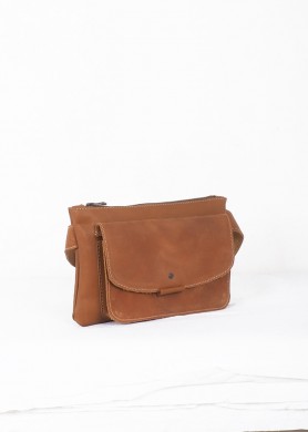 Brown leather belt bag ·...