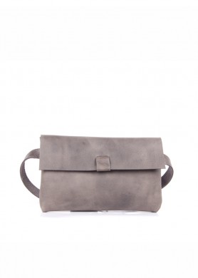 Gray small leather belt bag...