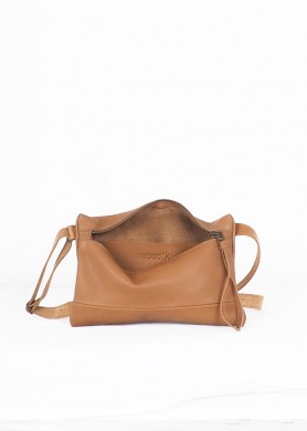 Brown minimalist leather...