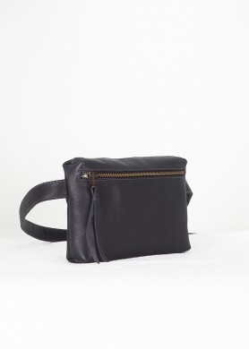 Black leather belt bag ·...