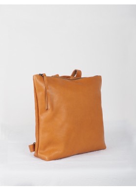 Brown leather backpack for...