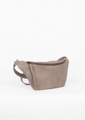 Gray leather belt bag ·...