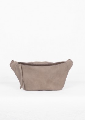 Gray leather belt bag ·...